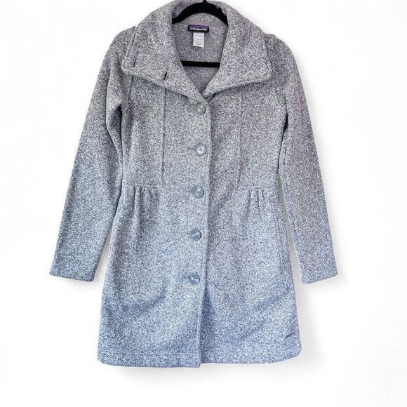 Patagonia Women's Better Sweater Coat Fleece Trench Birch White Gray Size Small - Picture 9 of 9